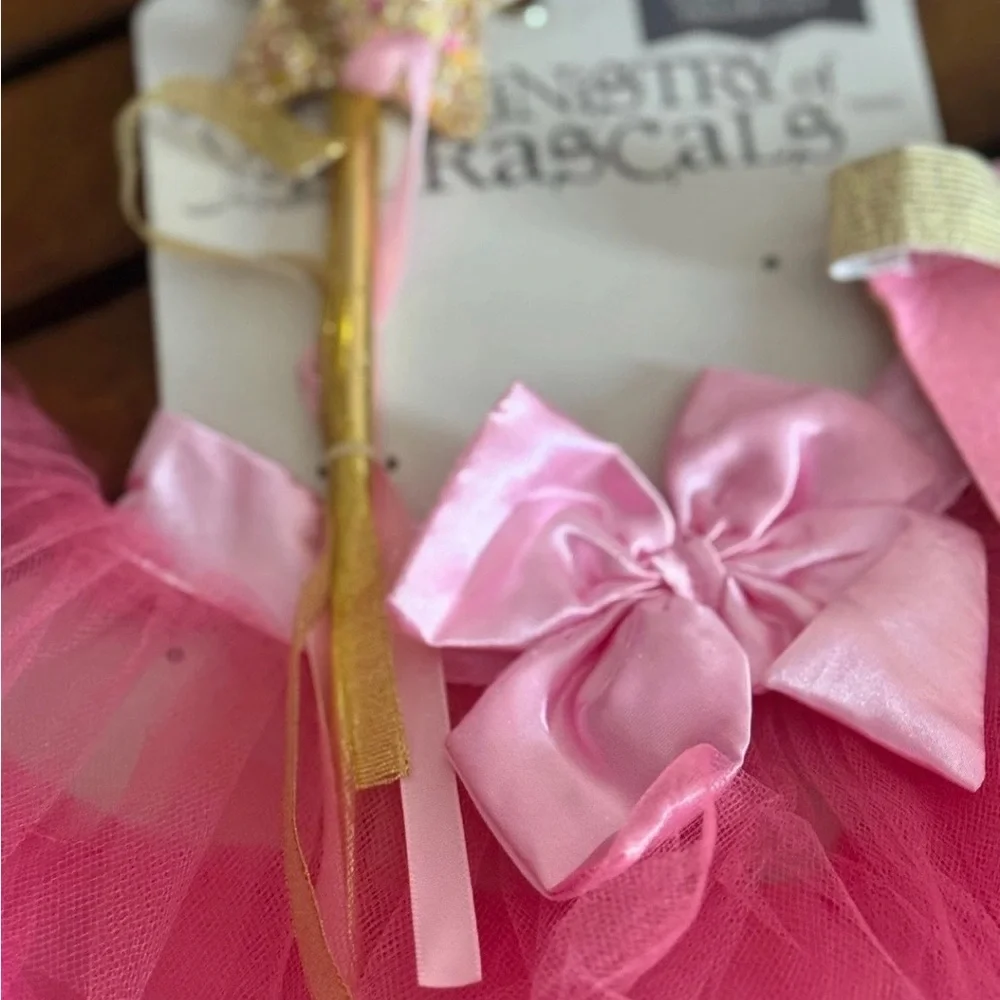 Girls Princess Costume Dress Up Set Pink Tutu Crown Wand Ministry of Rascals 3-7